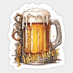 Mug Beers - I love beer Sticker